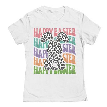 Junior's Happy Easter Pattern Graphic Tee