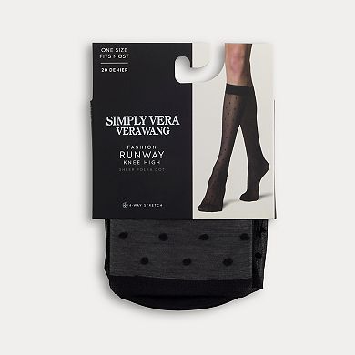 Women's Simply Vera Vera Wang Sheer Polka Dot Knee-High Socks