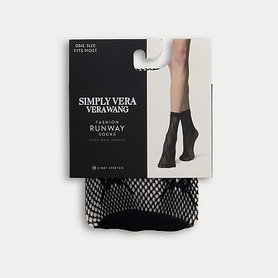 Women's Simply Vera Vera Wang Mesh Bow Socks