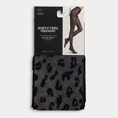 Women's Simply Vera Vera 30 denier Wang Cheetah Print Tights