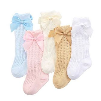 Baby Toddler Girls 5 Pack Bow Knee High Socks