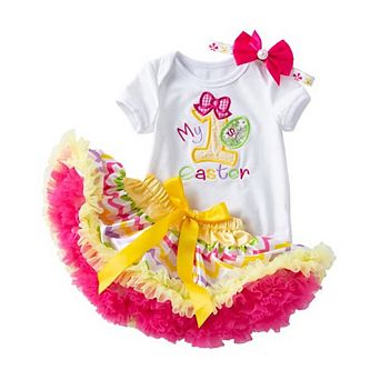 Baby Girls Gingham My First Easter Outfit Set