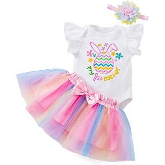 Baby Girls Bunny My First Easter Outfit Set