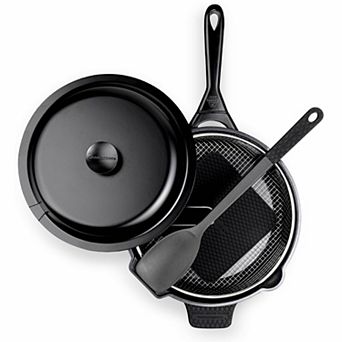 Granitestone Zuka Everyday Pan 6 pc 10 in Ceramic 10-in-1 Nonstick Multi-Functional Saute Pan Cookware Set