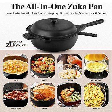 Granitestone Zuka Everyday Pan 6-pc. 12-in. Ceramic 10-in-1 Nonstick Multi-Functional Saute Pan Cookware Set