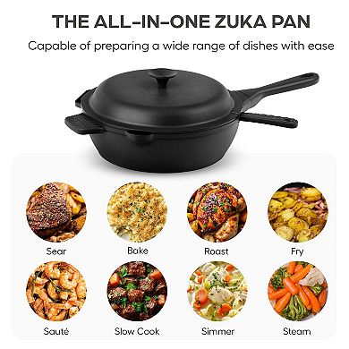 Granitestone Zuka Everyday Pan 6-pc. 12-in. Ceramic 10-in-1 Nonstick Multi-Functional Saute Pan Cookware Set