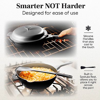 Granitestone Zuka Everyday Pan 6-pc. 12-in. Ceramic 10-in-1 Nonstick Multi-Functional Saute Pan Cookware Set