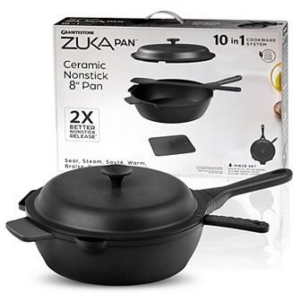 Granitestone Zuka Everyday Pan 6 pc 8 in Ceramic 10-in-1 Nonstick Multi-Functional Saute Pan Cookware Set