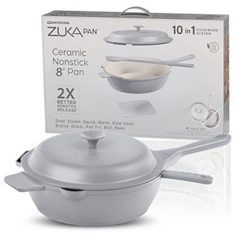 Granitestone Zuka Everyday Pan 6 pc 8 in Ceramic 10-in-1 Nonstick Multi-Functional Saute Pan Cookware Set