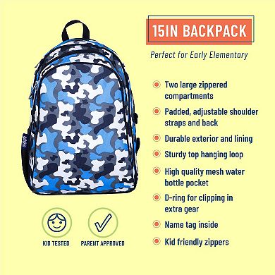 Blue Camo 15 Inch Backpack