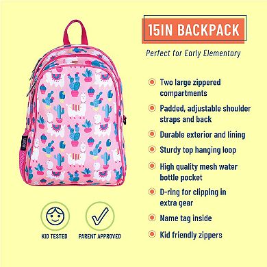 Llamas And Cactus Pink 15 Inch Backpack