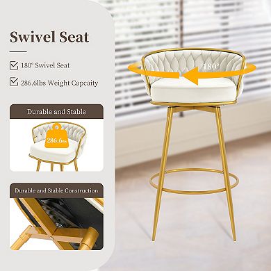Merax Swivel Counter Height Bar Stools Set of 2