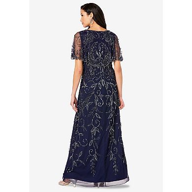 Roaman's Women's Plus Size Beaded Glam Maxi Dress