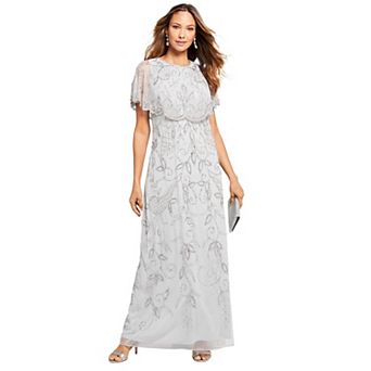 Roaman's Women's Plus Size Plus Size Beaded Capelet Maxi Gown Glam Evening Dress