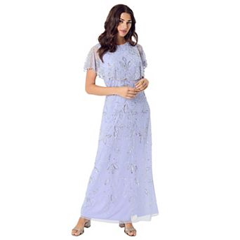 Roaman's Women's Plus Size Plus Size Beaded Capelet Maxi Gown Glam Evening Dress