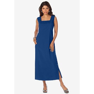 Roaman's Women's Plus Size Side Button Suit Jacket Dress