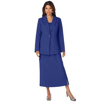 Roaman's Women's Plus Size Side Button Suit Jacket Dress