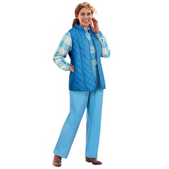 Woman Within Plus Size Zip-Front Quilted Vest