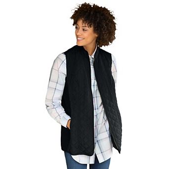 Woman Within Plus Size Zip-Front Quilted Vest