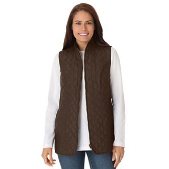 Woman Within Plus Size Zip-Front Quilted Vest