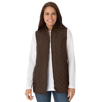 Woman Within Plus Size Zip-Front Quilted Vest