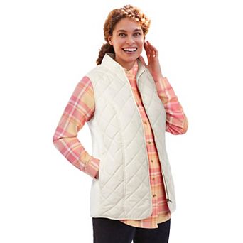 Woman Within Plus Size Zip-Front Quilted Vest