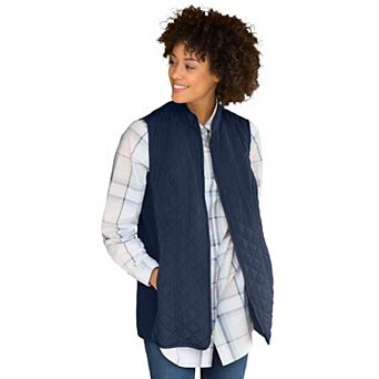 Woman Within Plus Size Zip-Front Quilted Vest