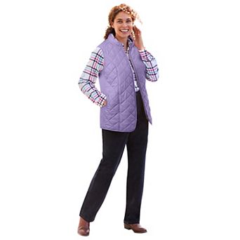 Woman Within Plus Size Zip-Front Quilted Vest