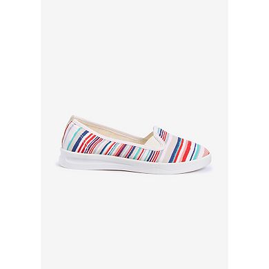 Comfortview Women's The Dottie Cotton Canvas Slip On Sneaker
