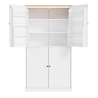 Merax High Freestanding Kitchen Pantry Large Cupboard Storage Cabinet