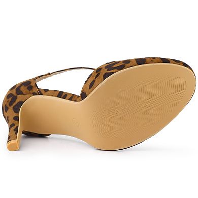 Women's Rounded Toe Stiletto Heel T-Strap Dress Pumps