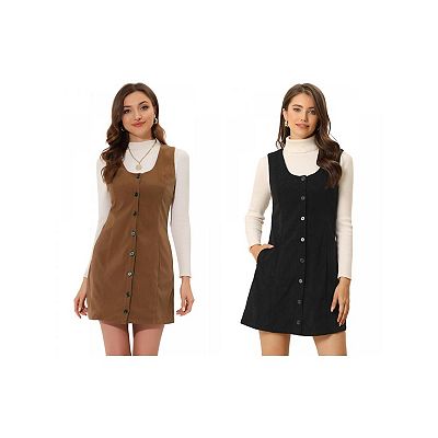 brown dress with black blazer BACK TO BUSINESS FAUX LEATHER DETAIL PLEATED BLAZER DRESS – AKIRA main image 0