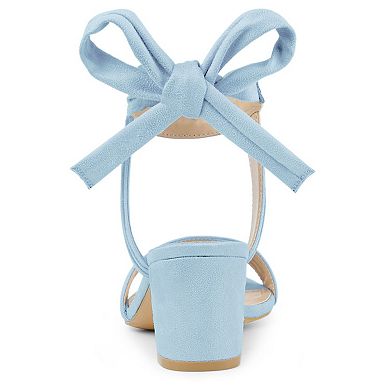 Women's Open Toe Ankle Tie Back Block Heels Sandals