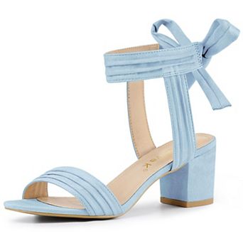 Women's Open Toe Ankle Tie Back Block Heels Sandals