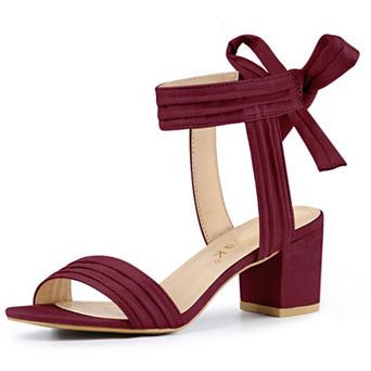 Women's Open Toe Ankle Tie Back Block Heels Sandals