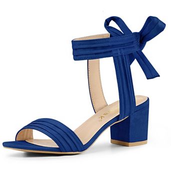 Women's Open Toe Ankle Tie Back Block Heels Sandals