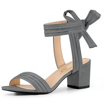 Women's Open Toe Ankle Tie Back Block Heels Sandals