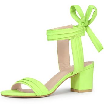 Women's Open Toe Ankle Tie Back Block Heels Sandals
