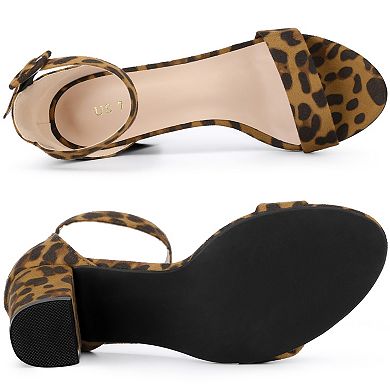 Women's Open Toe High Chunky Heel Buckle Ankle Strap Sandals