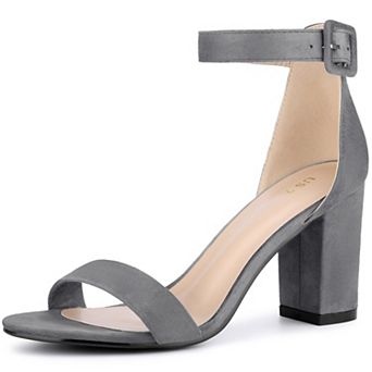 Women's Open Toe High Chunky Heel Buckle Ankle Strap Sandals