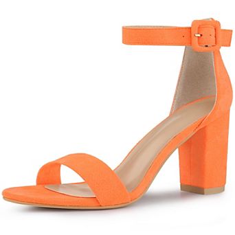 Women's Open Toe High Chunky Heel Buckle Ankle Strap Sandals