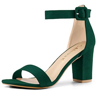 Women's Open Toe High Chunky Heel Buckle Ankle Strap Sandals