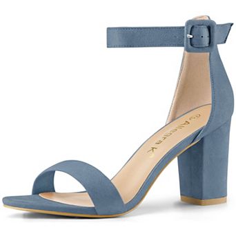 Women's Open Toe High Chunky Heel Buckle Ankle Strap Sandals