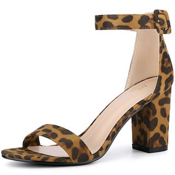 Women's Open Toe High Chunky Heel Buckle Ankle Strap Sandals