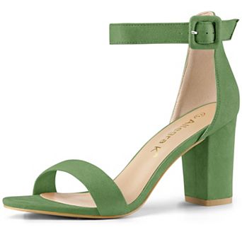 Women's Open Toe High Chunky Heel Buckle Ankle Strap Sandals
