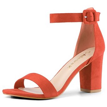 Women's Open Toe High Chunky Heel Buckle Ankle Strap Sandals