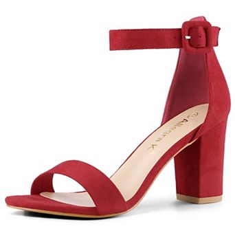 Women's Open Toe High Chunky Heel Buckle Ankle Strap Sandals