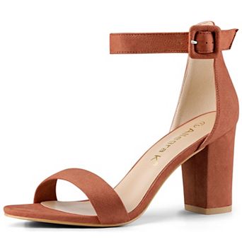 Women's Open Toe High Chunky Heel Buckle Ankle Strap Sandals