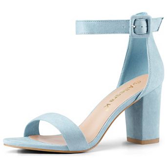 Women's Open Toe High Chunky Heel Buckle Ankle Strap Sandals