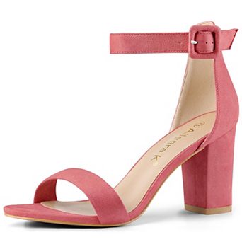 Women's Open Toe High Chunky Heel Buckle Ankle Strap Sandals